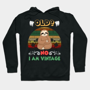 Old No I am Vintage Funny Sloth Hoodie